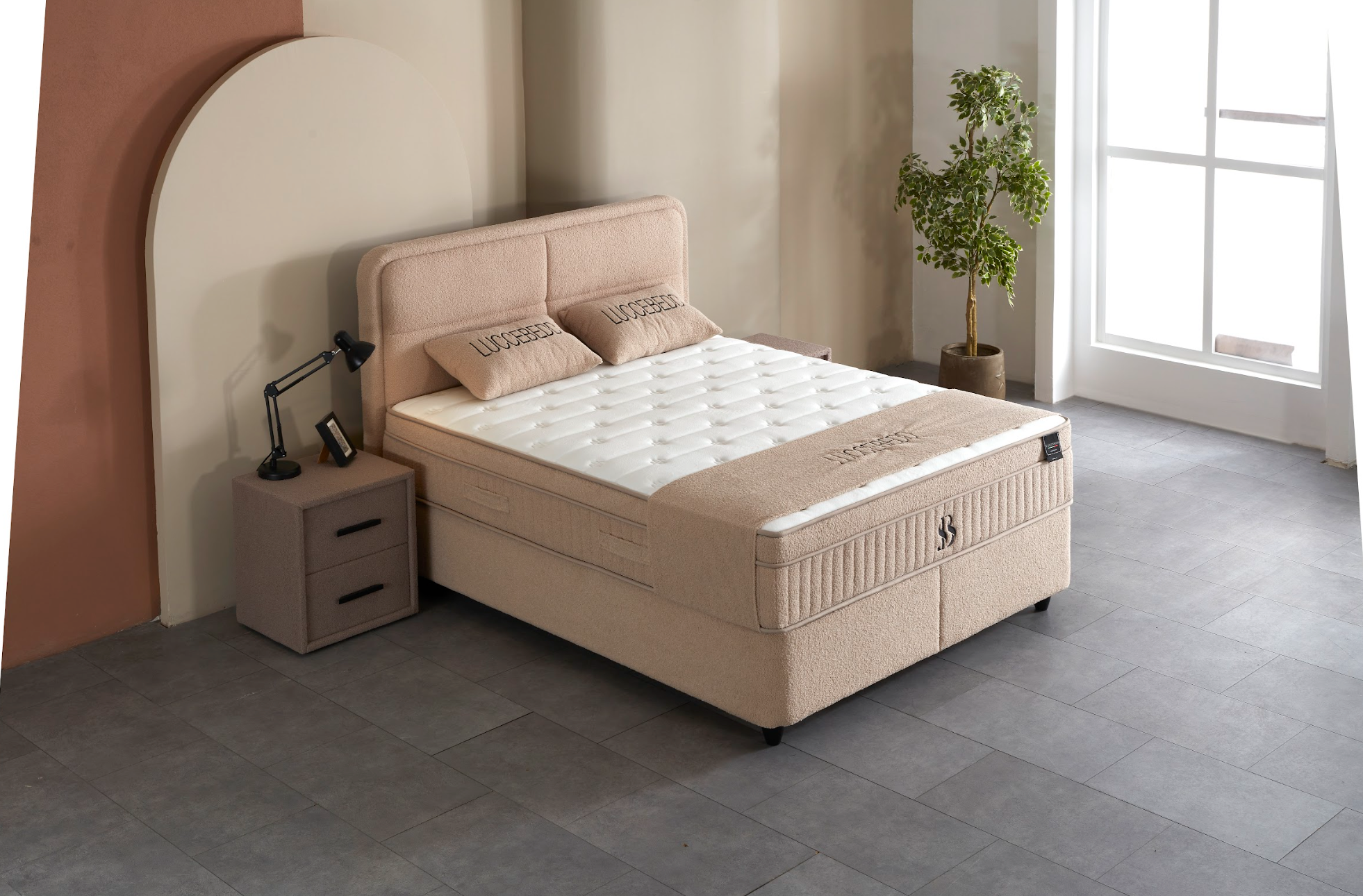 BSS LUCCEBEDD Boxspringbett Set |  Matratze H3 | Box und Kopfteil