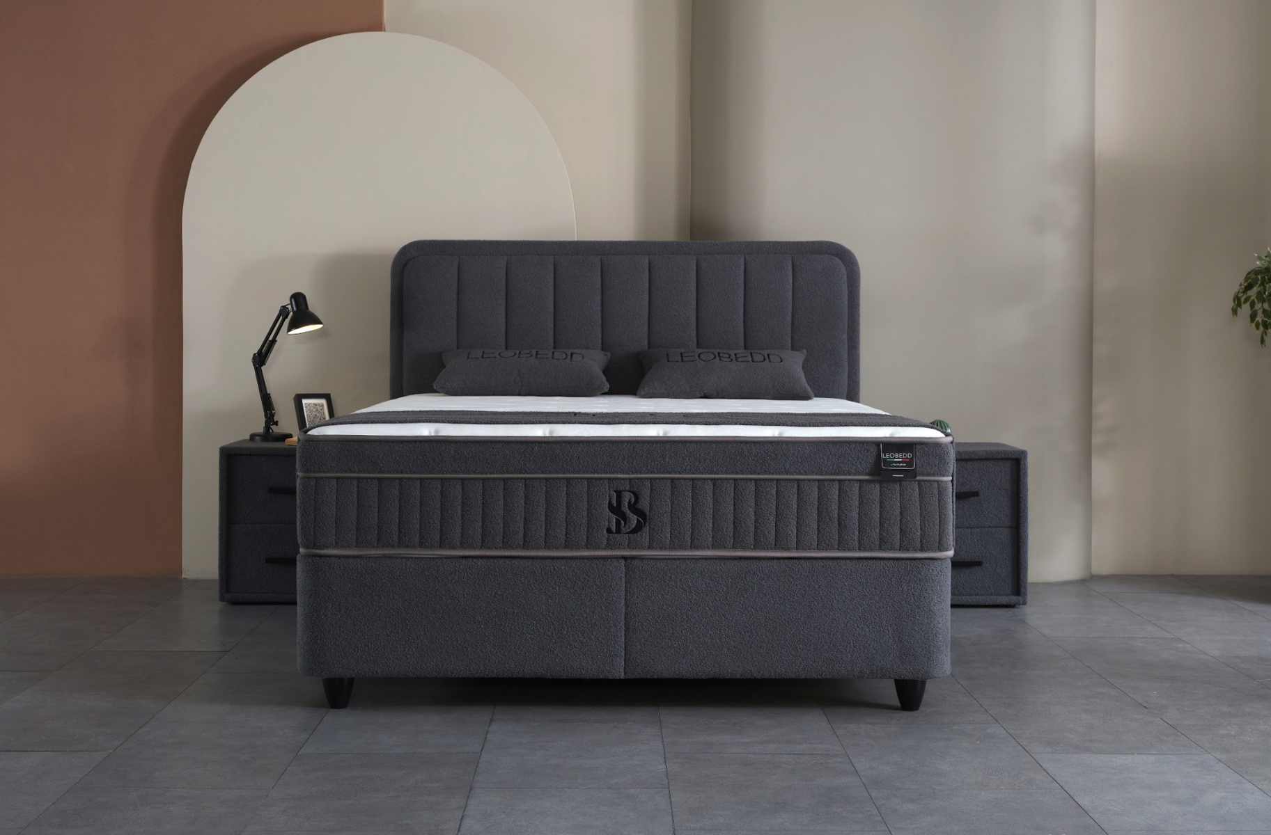 BSS LEOBEDD Boxspringbett Set | Matratze H3 | Box und Kopfteil