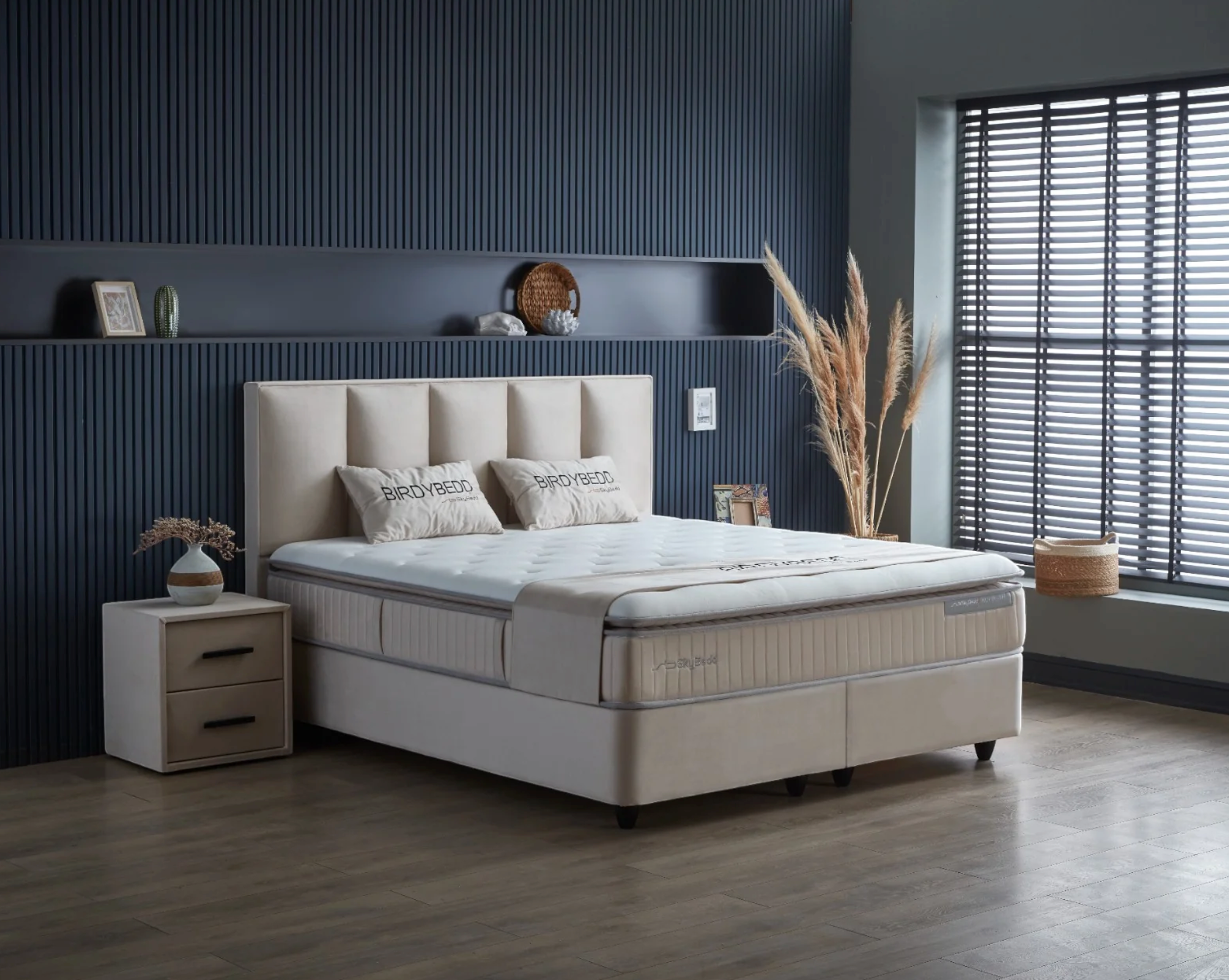 BSS BIRDYBEDD Boxspringbett Set | Matratze H3 | Box und Kopfteil