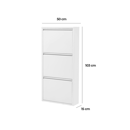 Gowoll Schuhschrank (3 Klappen Weiß)