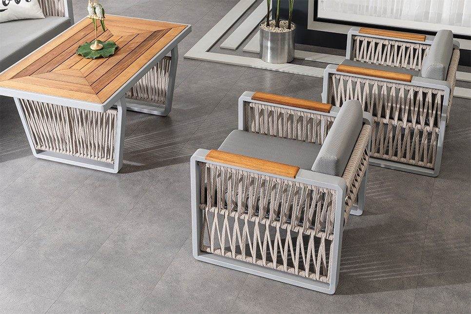 Argos Gartenmöbel Set 5 Personen – Aluminium Lounge mit Sofa, Sesseln & Tisch | Wetterfest & Rostfrei