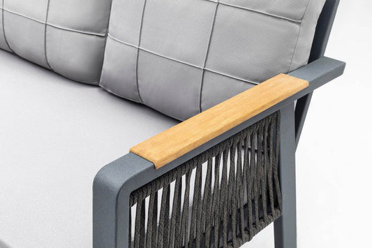 Gowoll Artemis Plus Anthrazit Gartenlounge-Set Gartengarnitur Gartenmöbel Set 5 Personen Gartentisch für Outdoor