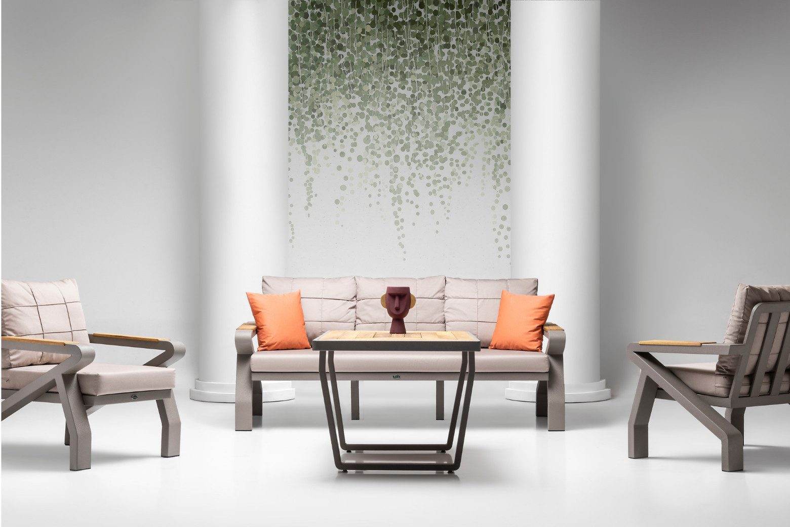 Gowoll Casablanca Gartenlounge-Set Gartengarnitur Gartenmöbel Set 5 Personen Gartentisch für Outdoor