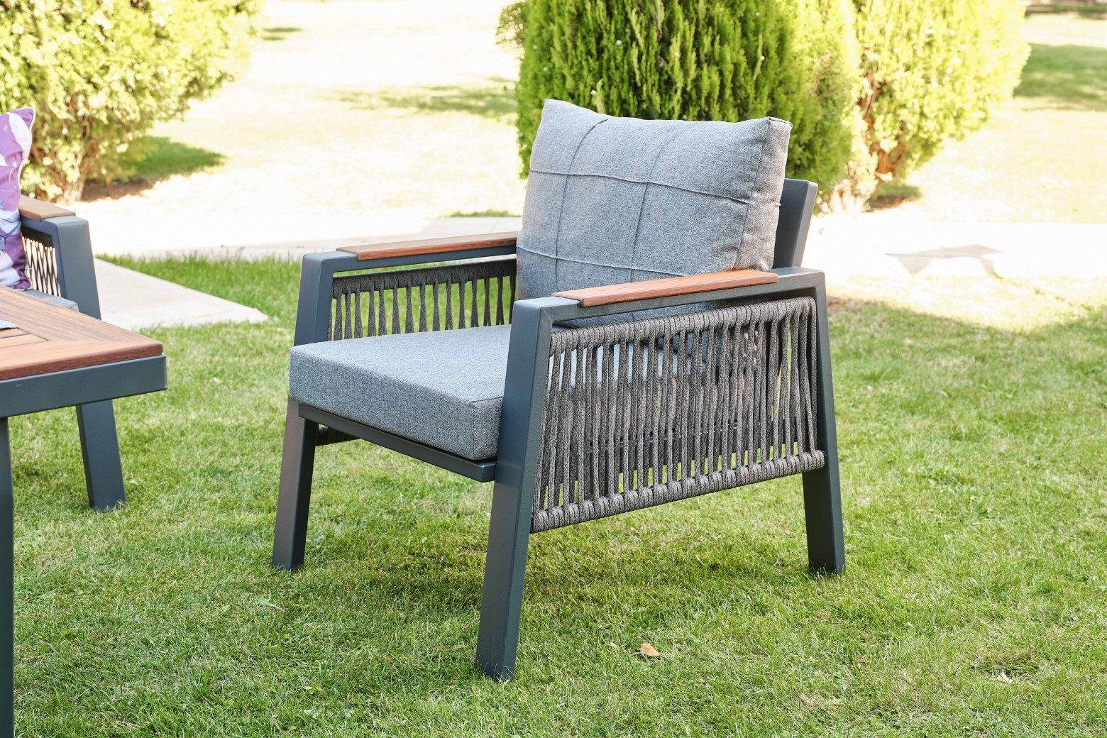 Gowoll Efes Plus Gartenlounge-Set Gartengarnitur Gartenmöbel Set 5 Personen Gartentisch für Outdoor