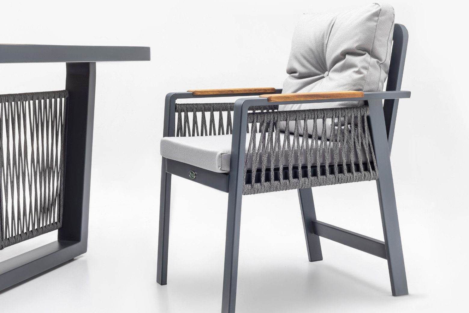 Gowoll Artemis Plus Anthrazit Gartenlounge-Set Wetterfeste Holz Gartenmöbel Set 6 Personen für Outdoor Terassenmöbel