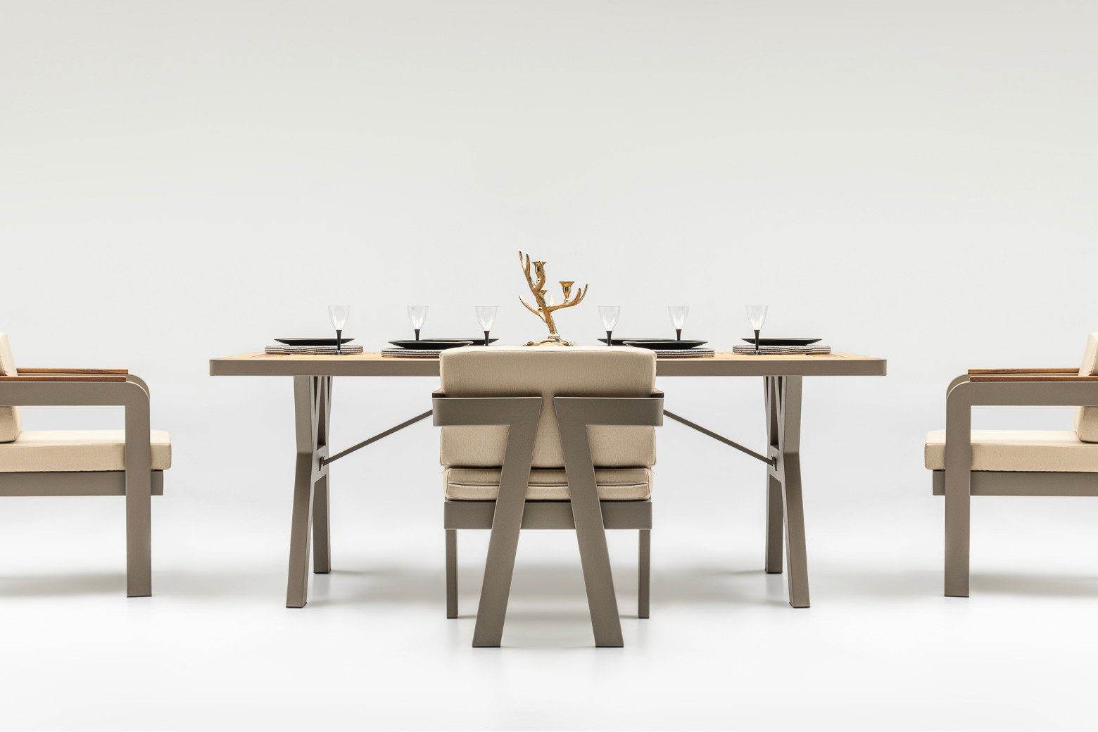 Atlantis Gartenlounge-Set Wetterfeste Holz Gartenmöbel Set 6 Personen für Outdoor Terassenmöbel