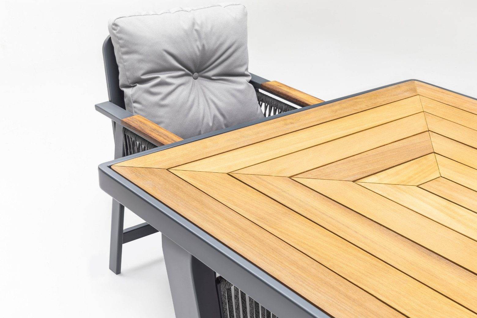 Gowoll Artemis Plus Anthrazit Gartenlounge-Set Wetterfeste Holz Gartenmöbel Set 6 Personen für Outdoor Terassenmöbel