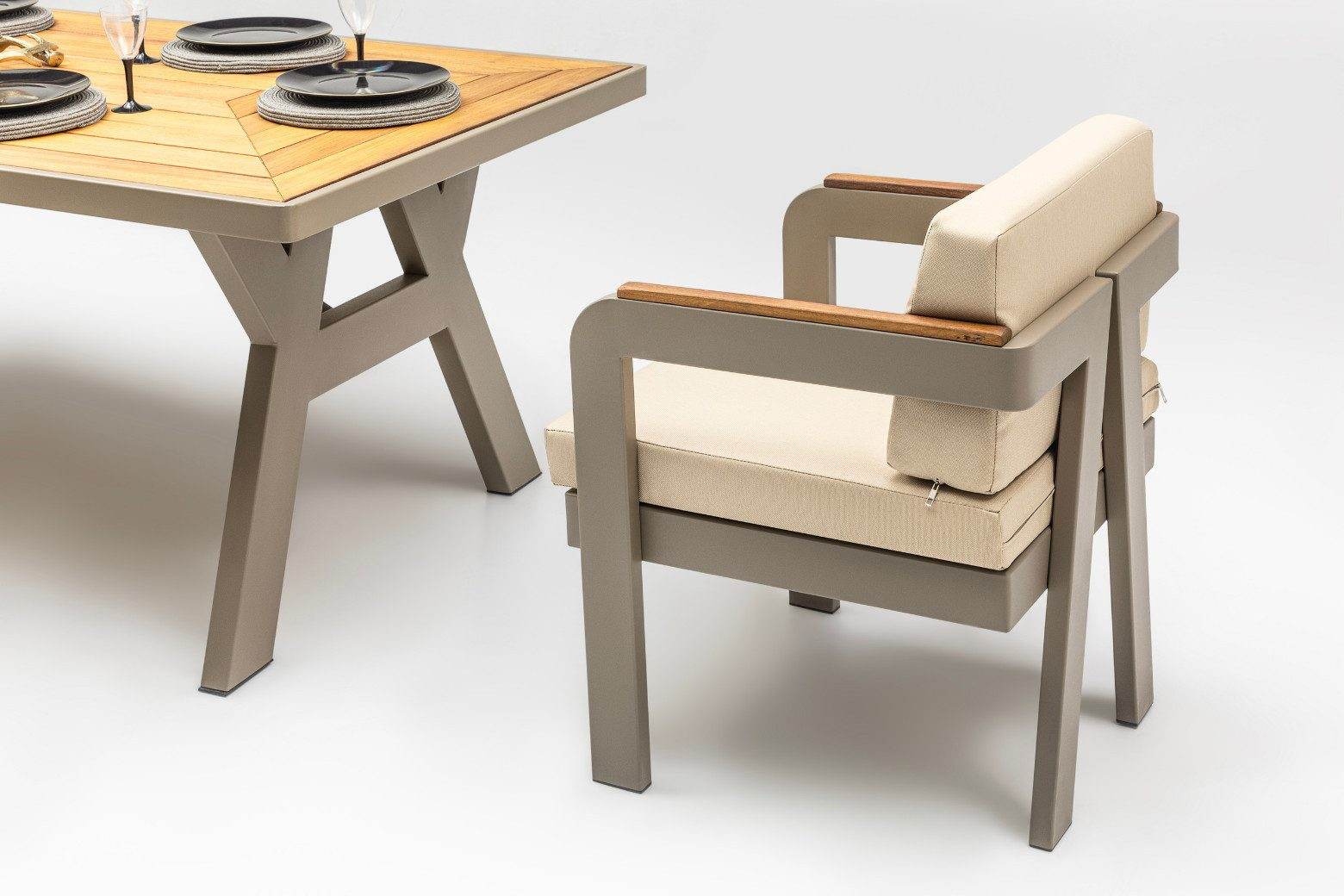 Atlantis Gartenlounge-Set Wetterfeste Holz Gartenmöbel Set 6 Personen für Outdoor Terassenmöbel