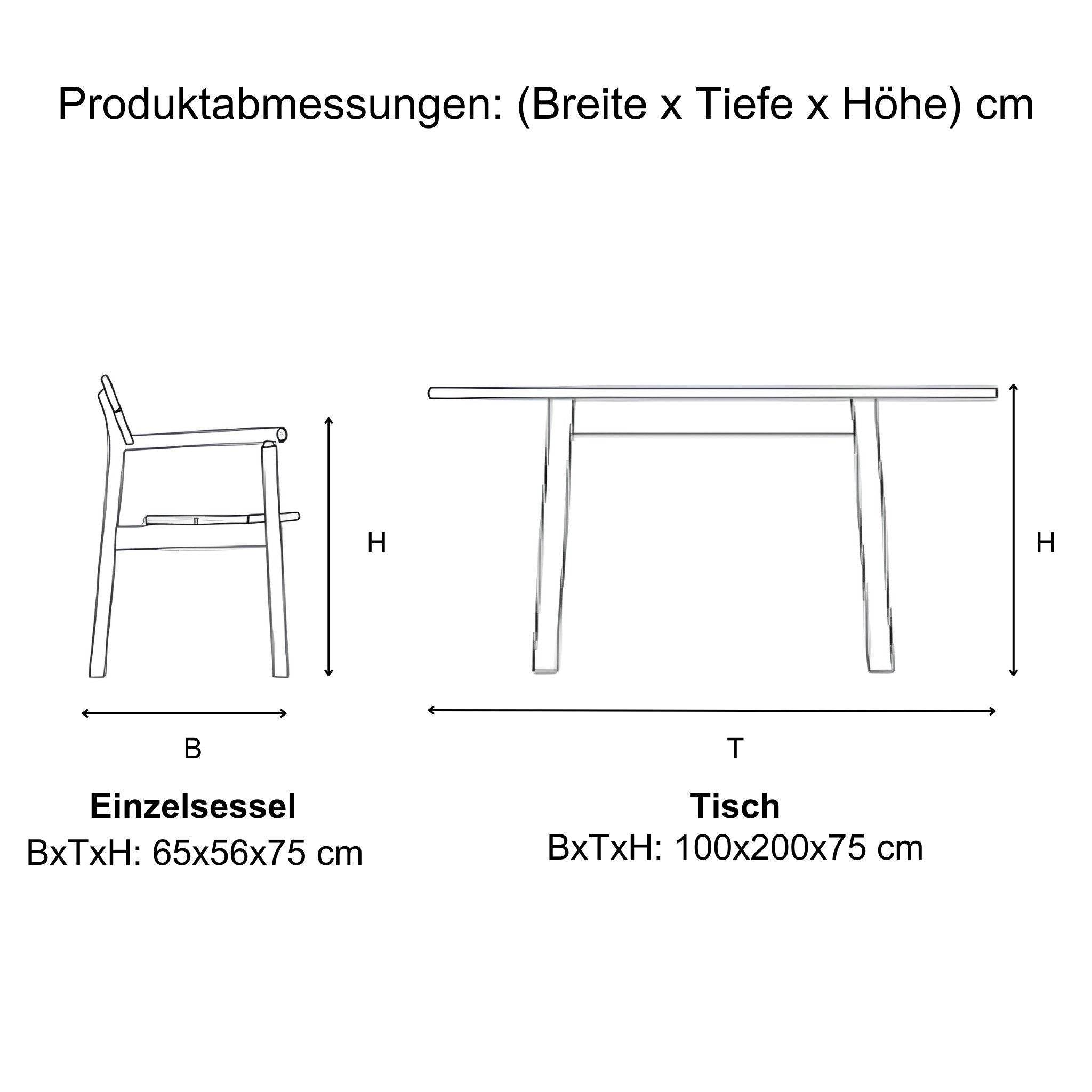 Gowoll Artemis Plus Anthrazit Gartenlounge-Set Wetterfeste Holz Gartenmöbel Set 6 Personen für Outdoor Terassenmöbel