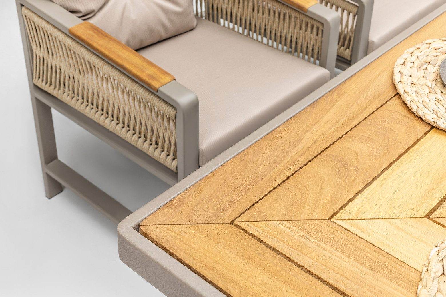 Gowoll Mykonos Plus Gartenlounge-Set Wetterfeste Holz Gartenmöbel Set 6 Personen für Outdoor Terassenmöbel