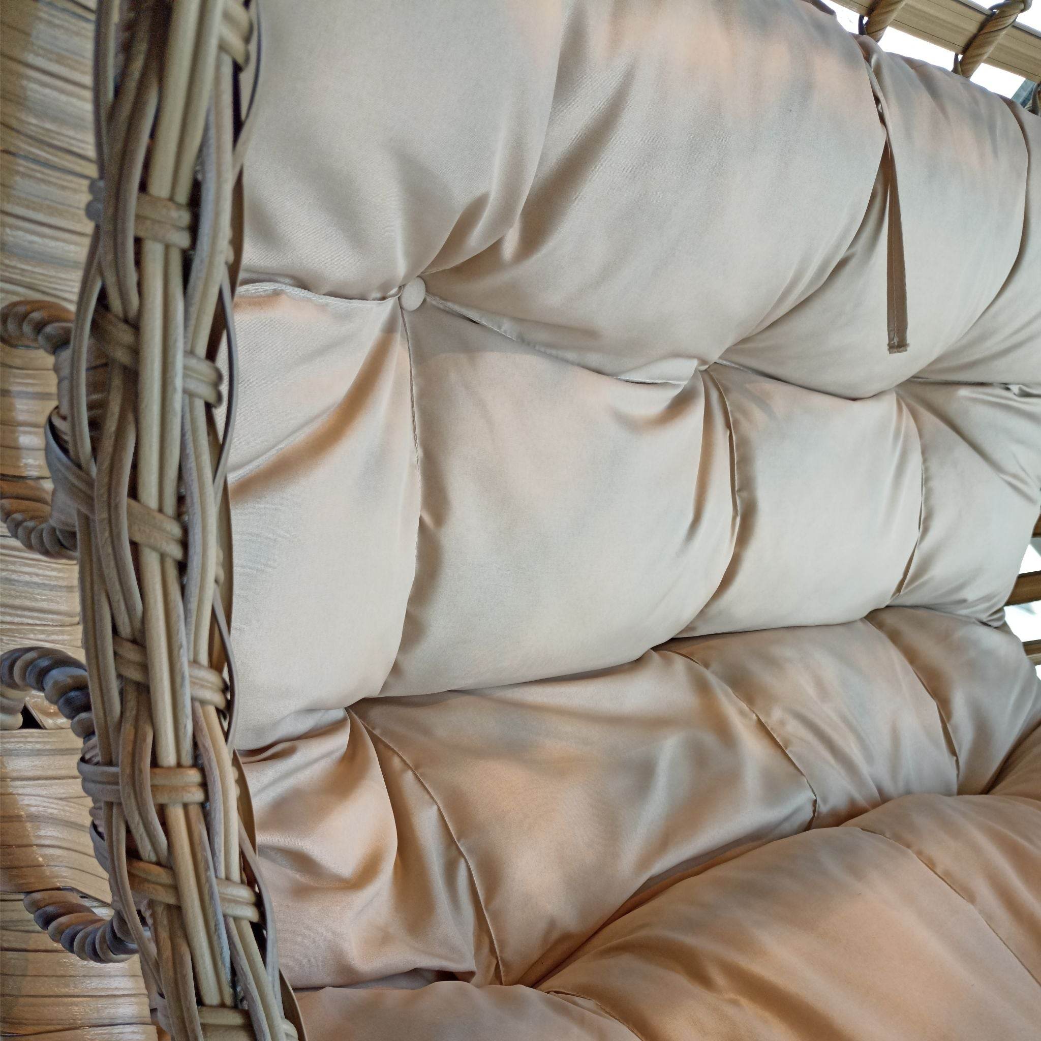 Gowoll Gartenschaukel Rattan Hängesessel mit Gestell Hängeschaukel Bodrum Double