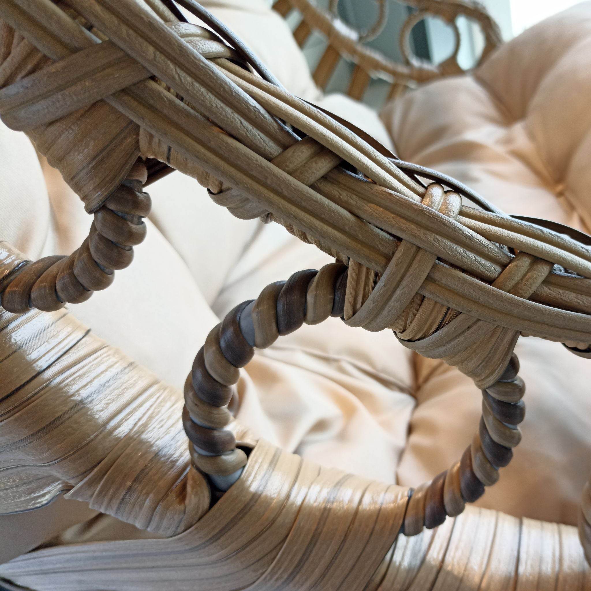 Gowoll Gartenschaukel Rattan Hängesessel mit Gestell Hängeschaukel Bodrum Double