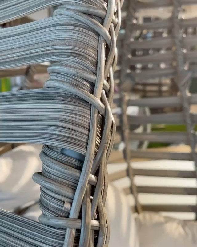 Gowoll Gartenschaukel Rattan Hängesessel mit Gestell Hängeschaukel Bodrum Double