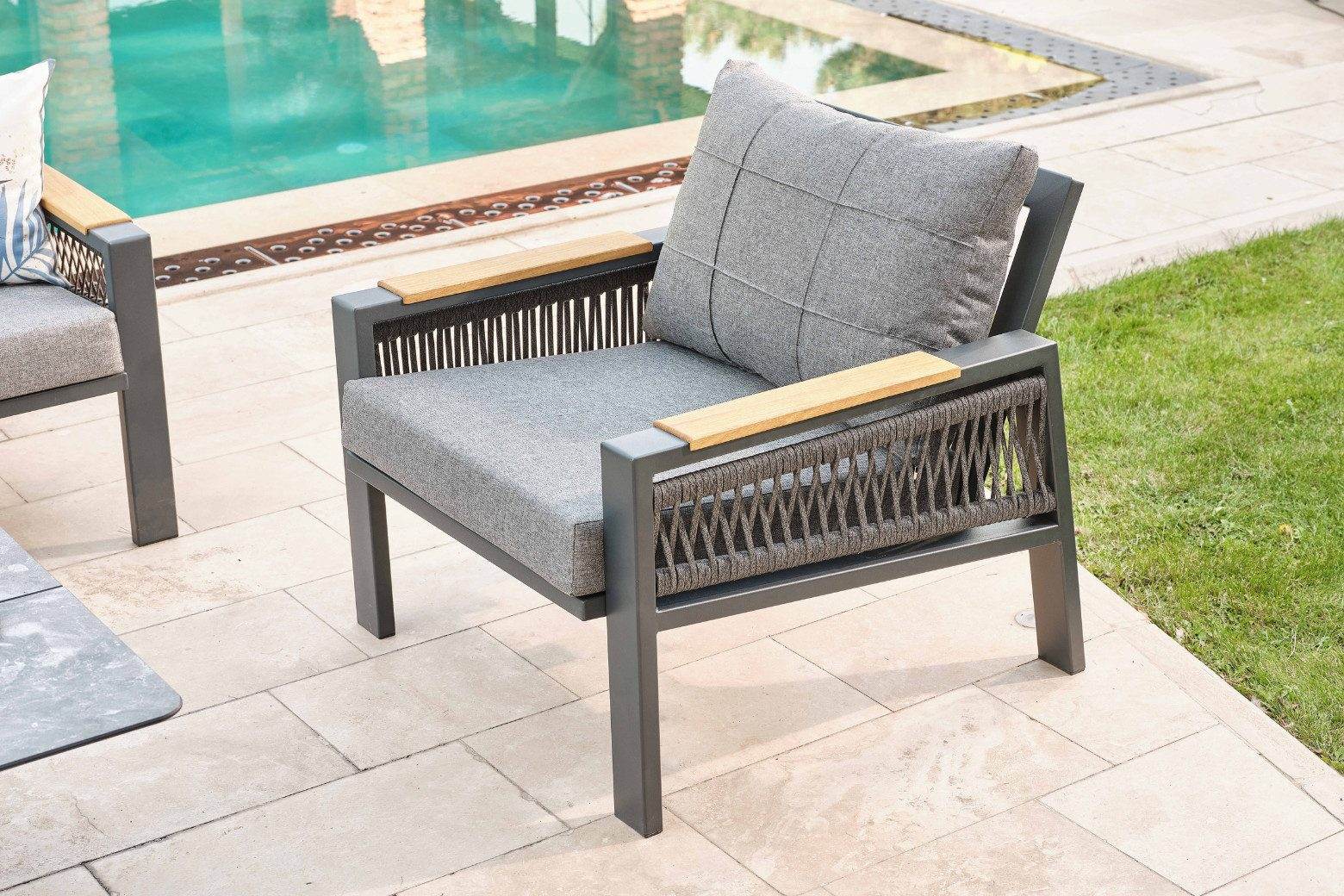 Gowoll Harmony Plus Gartenlounge-Set Gartengarnitur Gartenmöbel Set 5 Personen Gartentisch für Outdoor
