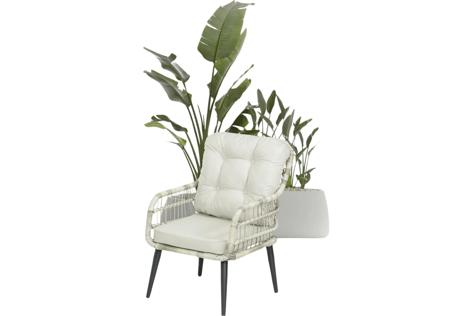 PISA Loungeset für Balkon | Polyrattan Sitzgruppe mit Glastisch | 2-Sitzer Gartenmöbel von Gowoll