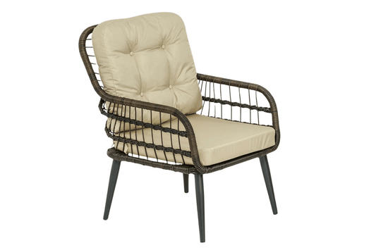 PISA Loungeset für Balkon | Polyrattan Sitzgruppe mit Glastisch | 2-Sitzer Gartenmöbel von Gowoll