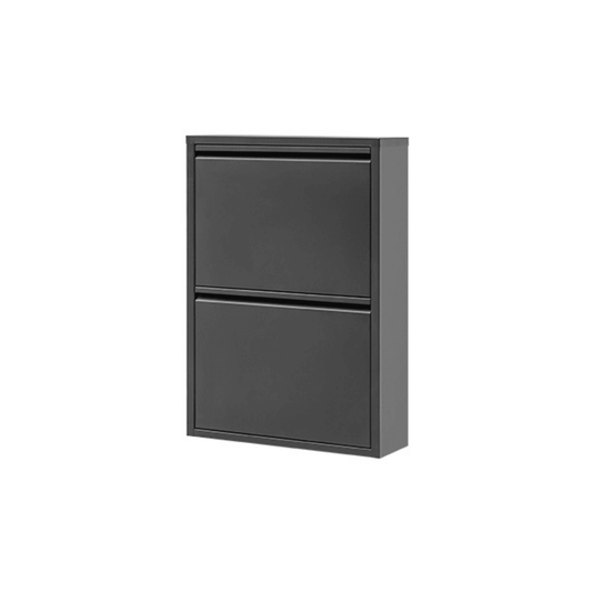 Gowoll Schuhschrank (2 Klappen Schwarz)