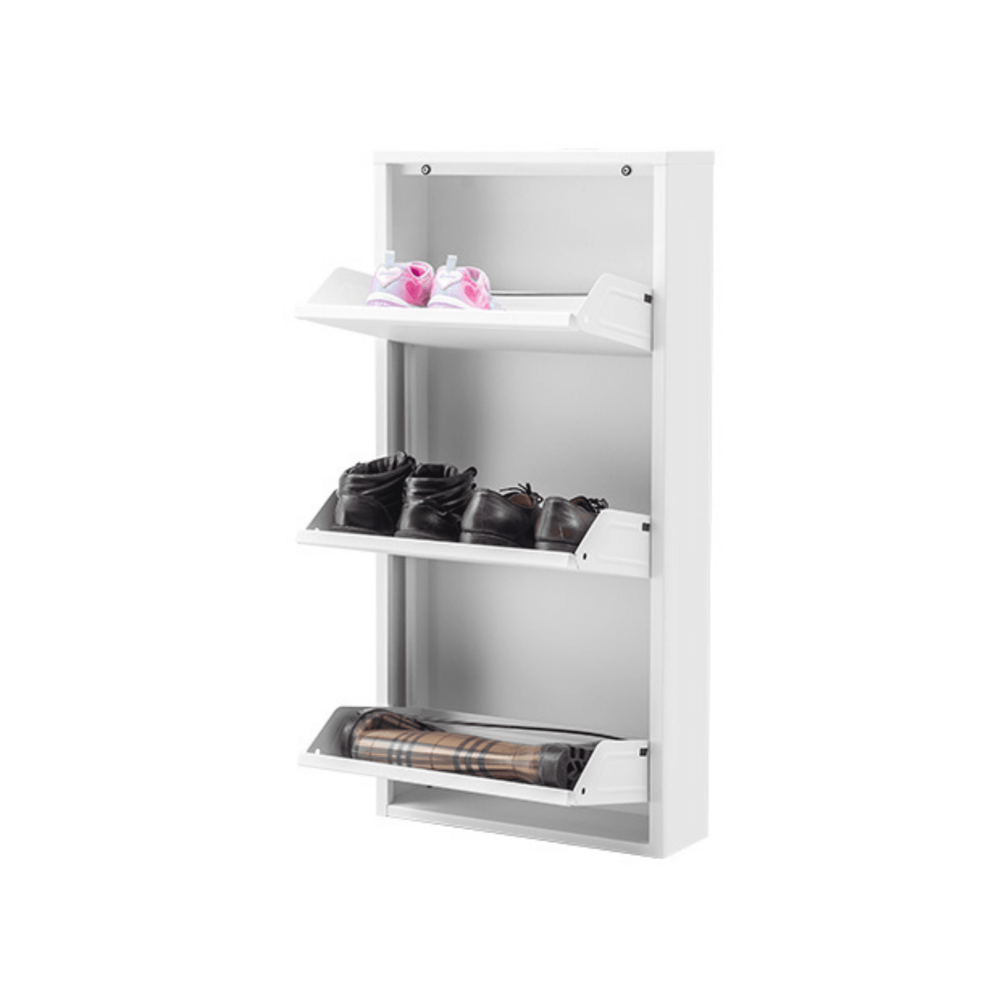 Gowoll Schuhschrank (3 Klappen Weiß)