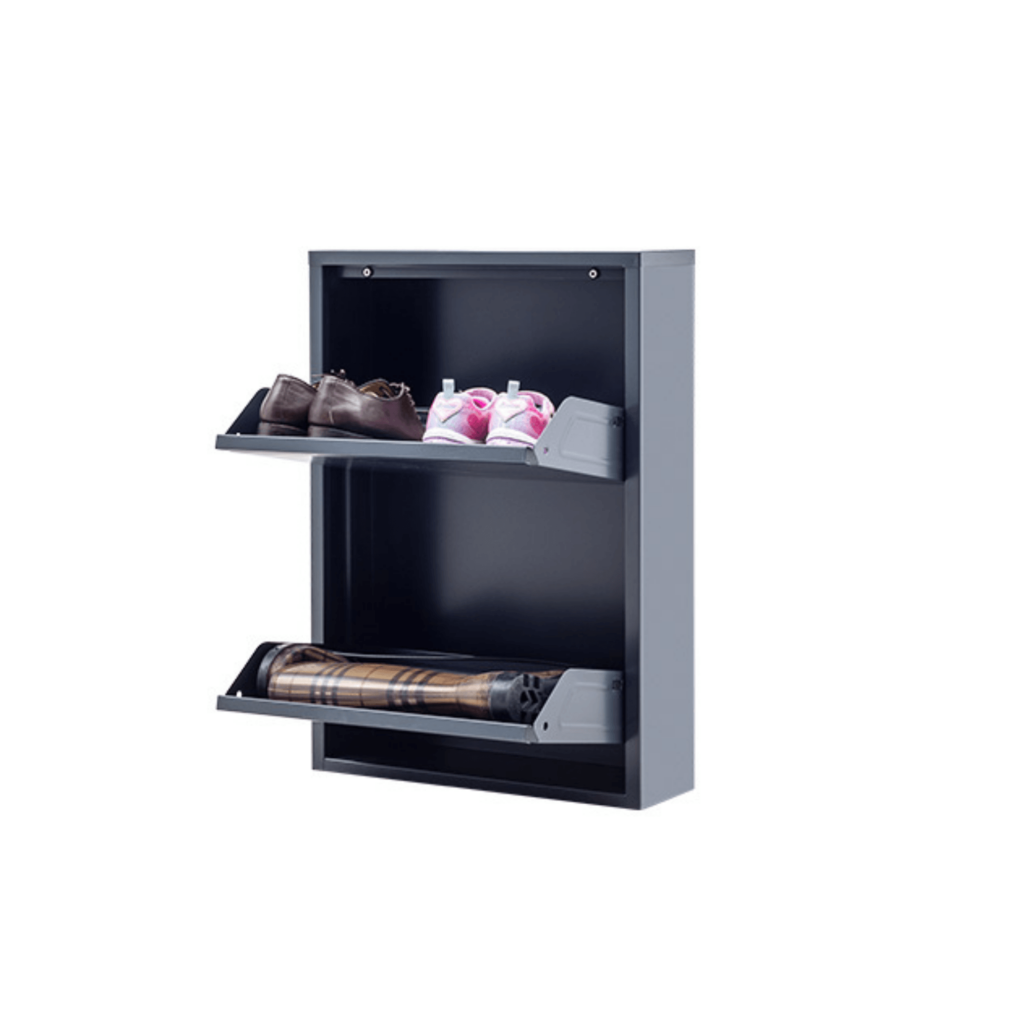 Gowoll Schuhschrank (2 Klappen Anthrazit)