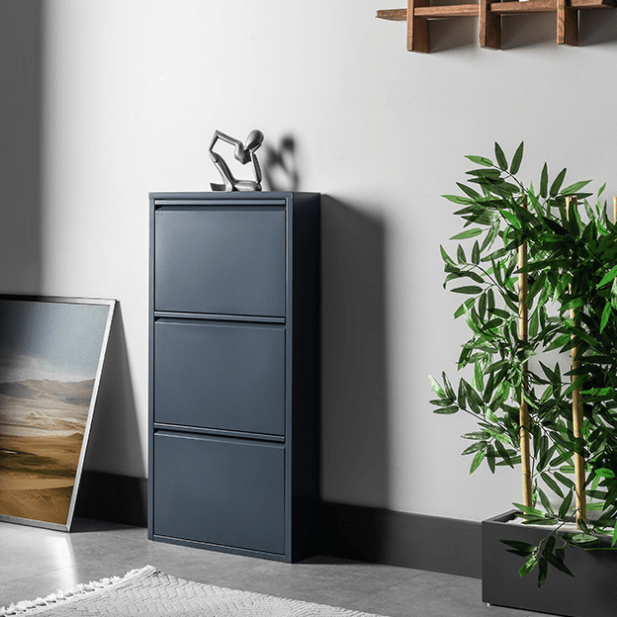 Gowoll Schuhschrank (3 Klappen Anthrazit)