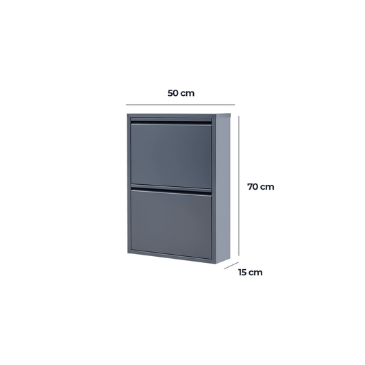 Gowoll Schuhschrank (2 Klappen Anthrazit)