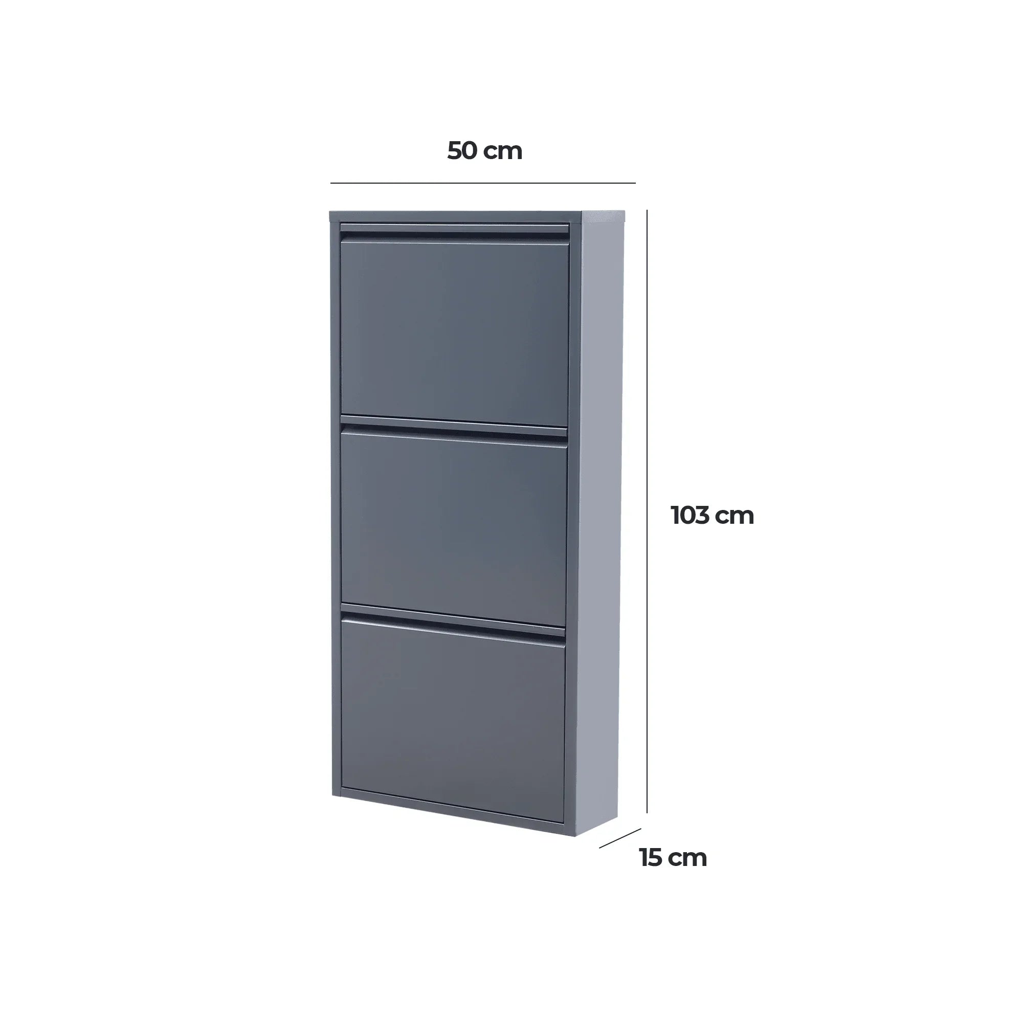 Gowoll Schuhschrank (3 Klappen Anthrazit)