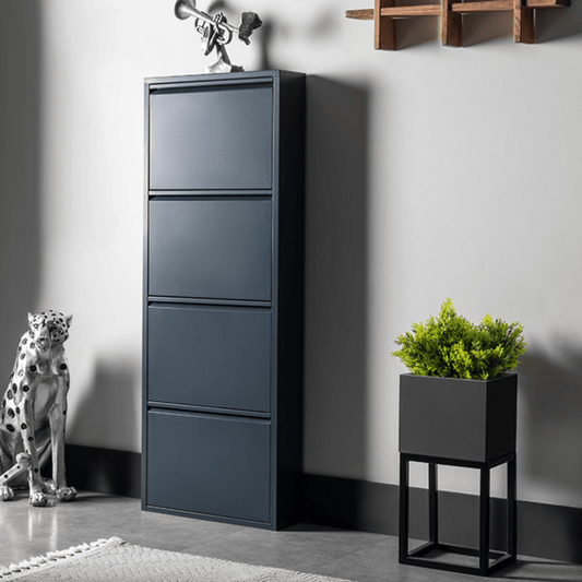 Gowoll Schuhschrank (4 Klappen Anthrazit)
