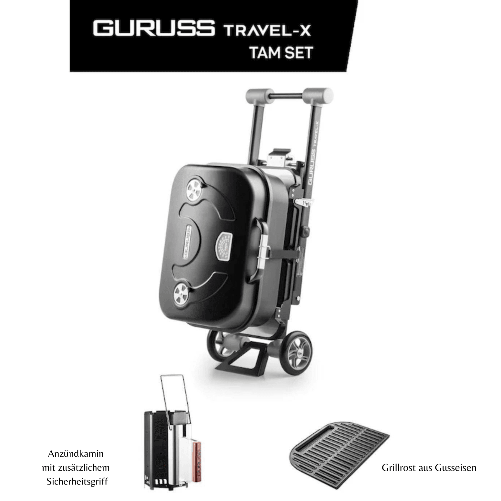 Guruss Travel-X Holzgrill Mobilgrill mit Grillrost