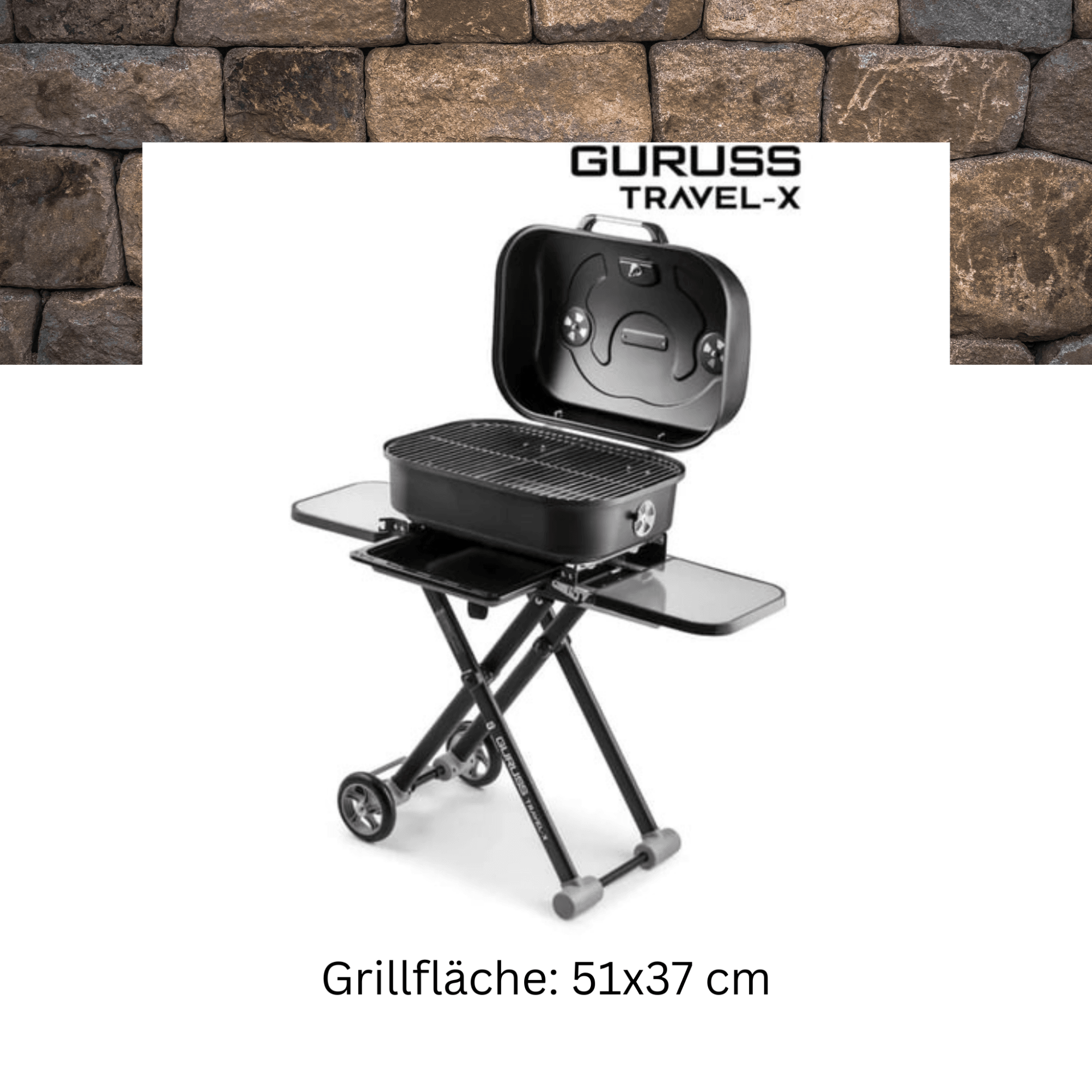 Guruss Travel-X Holzgrill Mobilgrill mit Grillrost