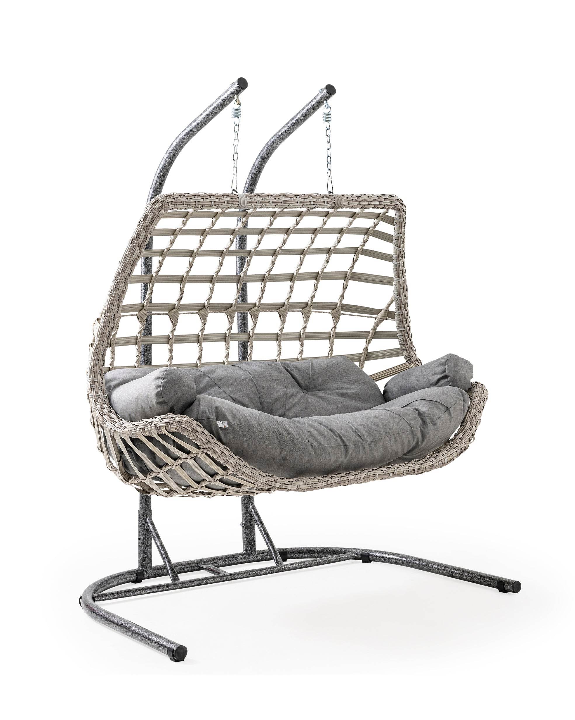 Gowoll Rattan Hängesessel mit Gestell | Cunda Swing Gartenschaukel | Hängeschaukel