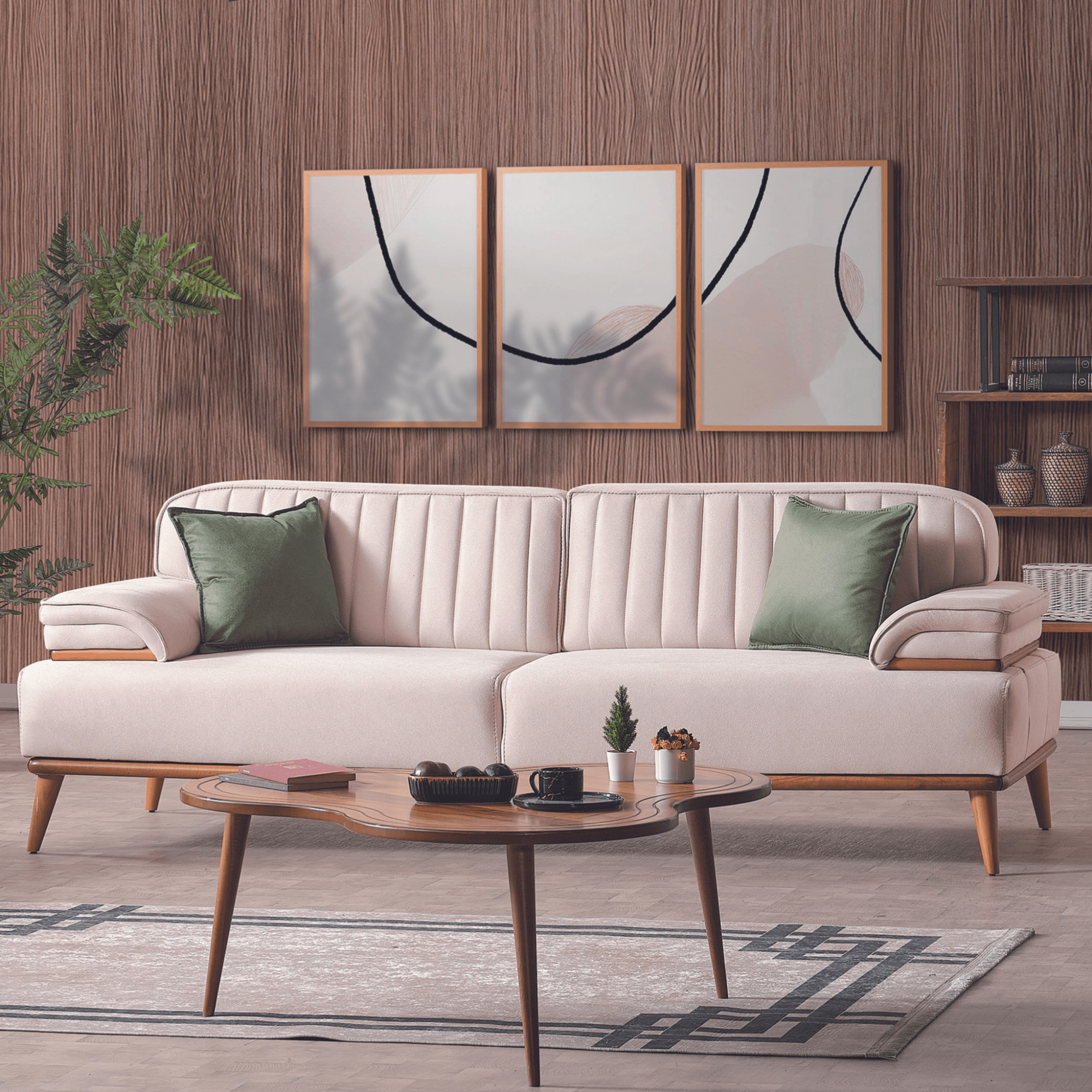 Bugatti Sofa Set 3-3-1 Couchgarnitur | Modern Design & Kostenlose Montage | Holzfüße & Schlaffunktion