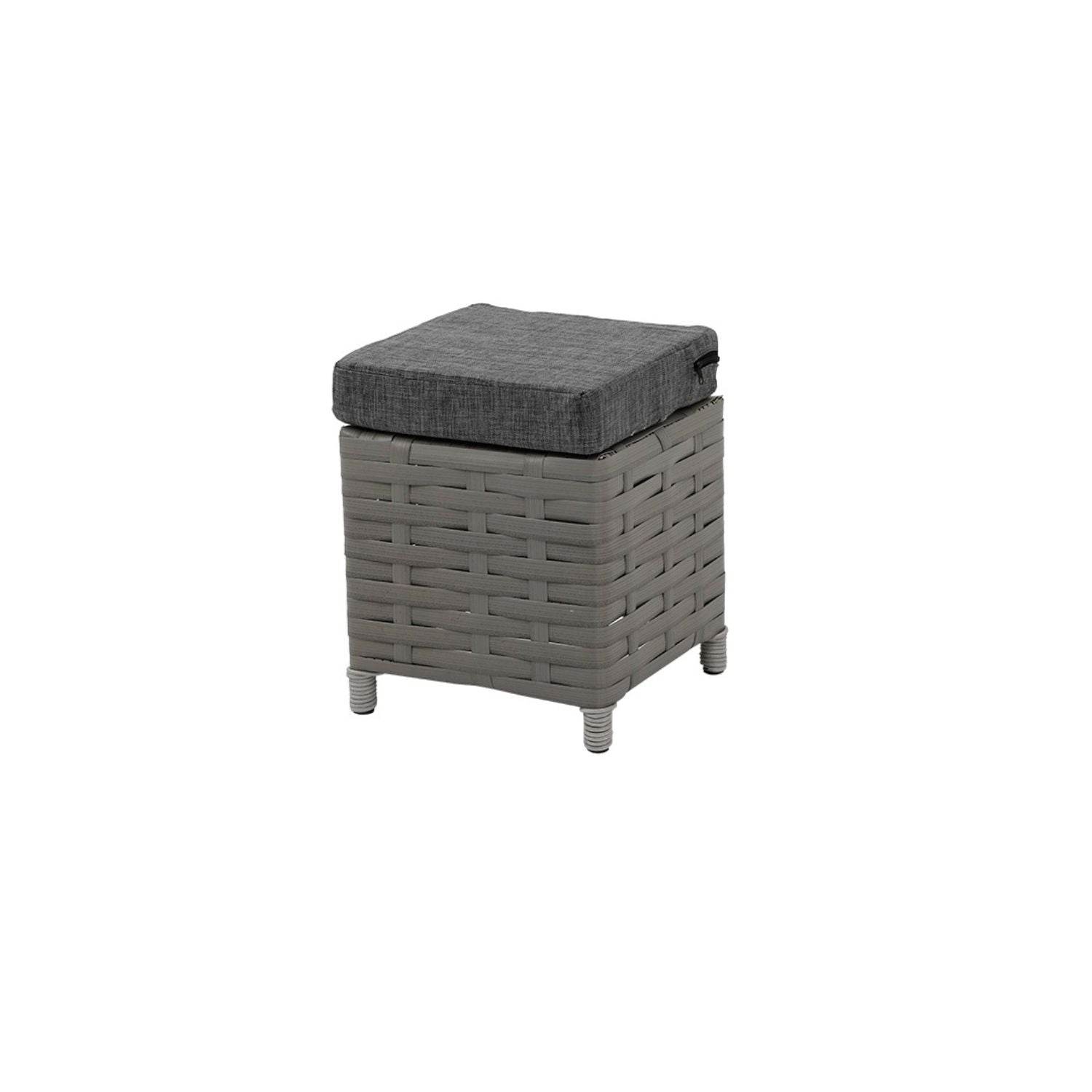 Gartenmöbel Set 7 Personen | Alu-Rattan Lounge mit Sofa, Hocker & Tisch