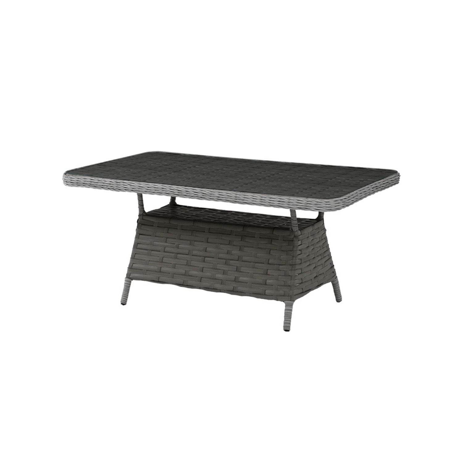 Gartenmöbel Set 7 Personen | Alu-Rattan Lounge mit Sofa, Hocker & Tisch