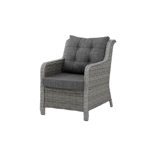 Gartenmöbel Set 7 Personen | Alu-Rattan Lounge mit Sofa, Hocker & Tisch