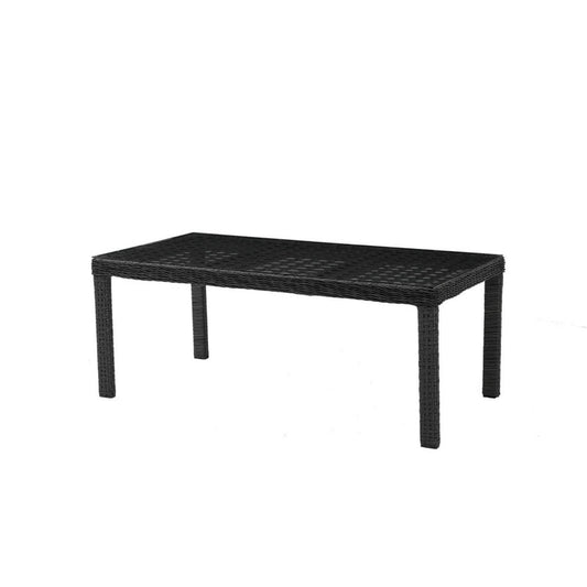 Garten-Essgruppe Esstisch 100x200, Rattan Essgruppe für Outdoor