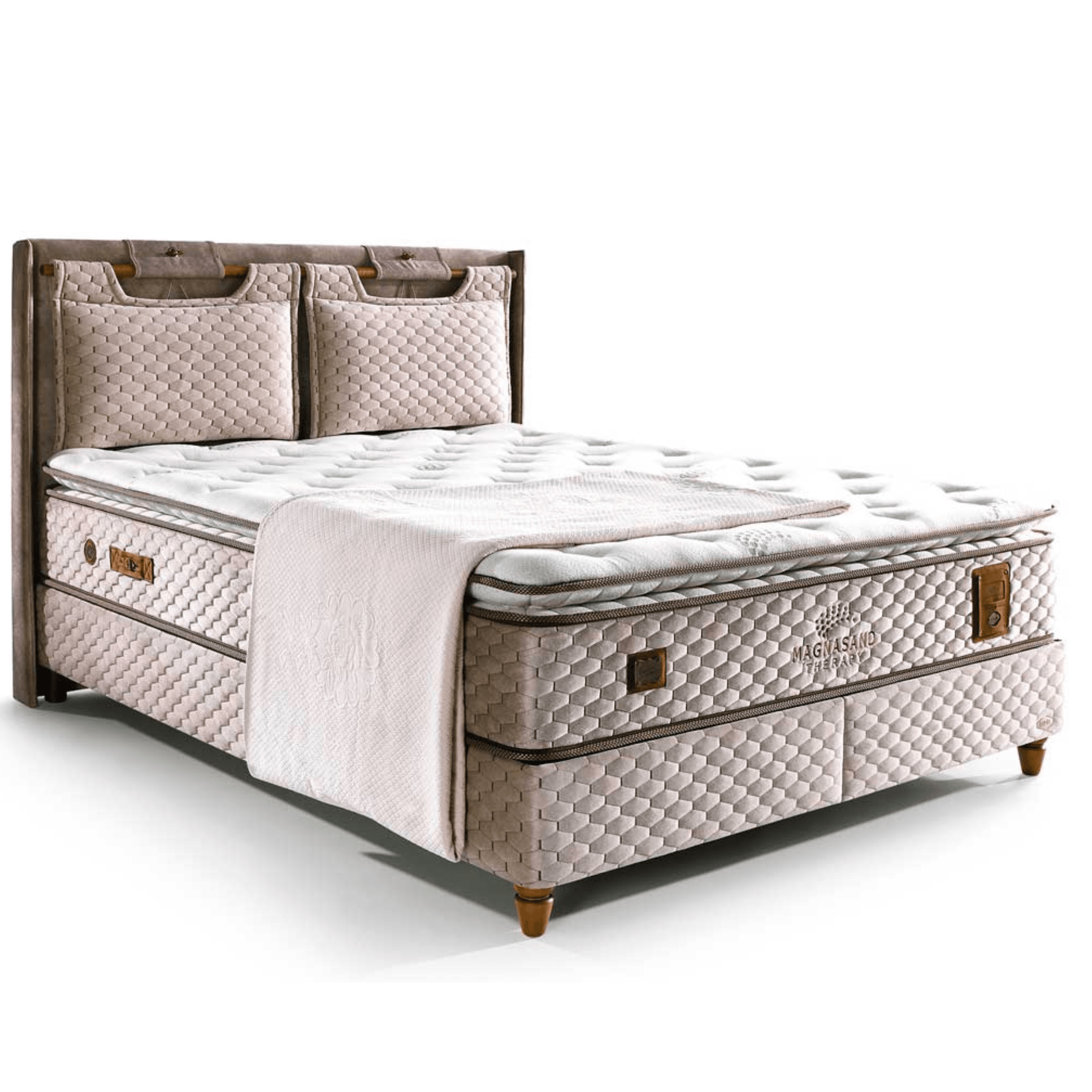 Bambi Magnasand Therapy Boxspringbett Set | Orthopädisch H3, Magnetischer Sand & Taschenfederkern