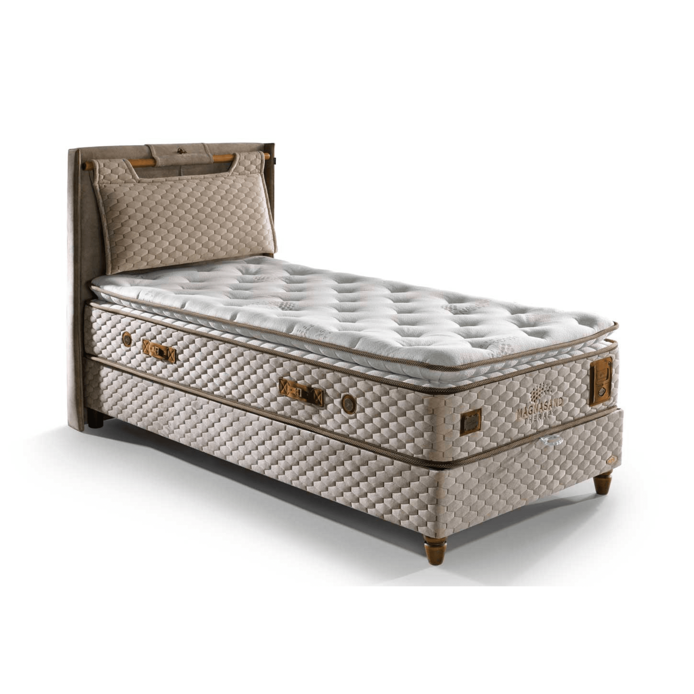Bambi Magnasand Therapy Boxspringbett Set | Orthopädisch H3, Magnetischer Sand & Taschenfederkern