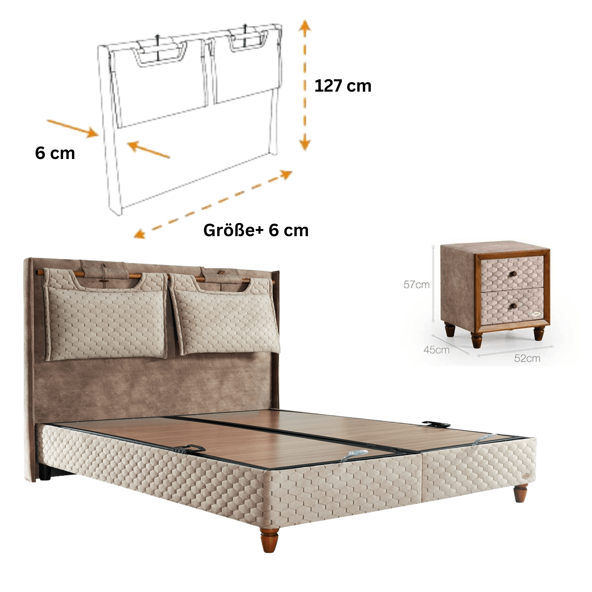 Bambi Magnasand Therapy Boxspringbett Set | Orthopädisch H3, Magnetischer Sand & Taschenfederkern