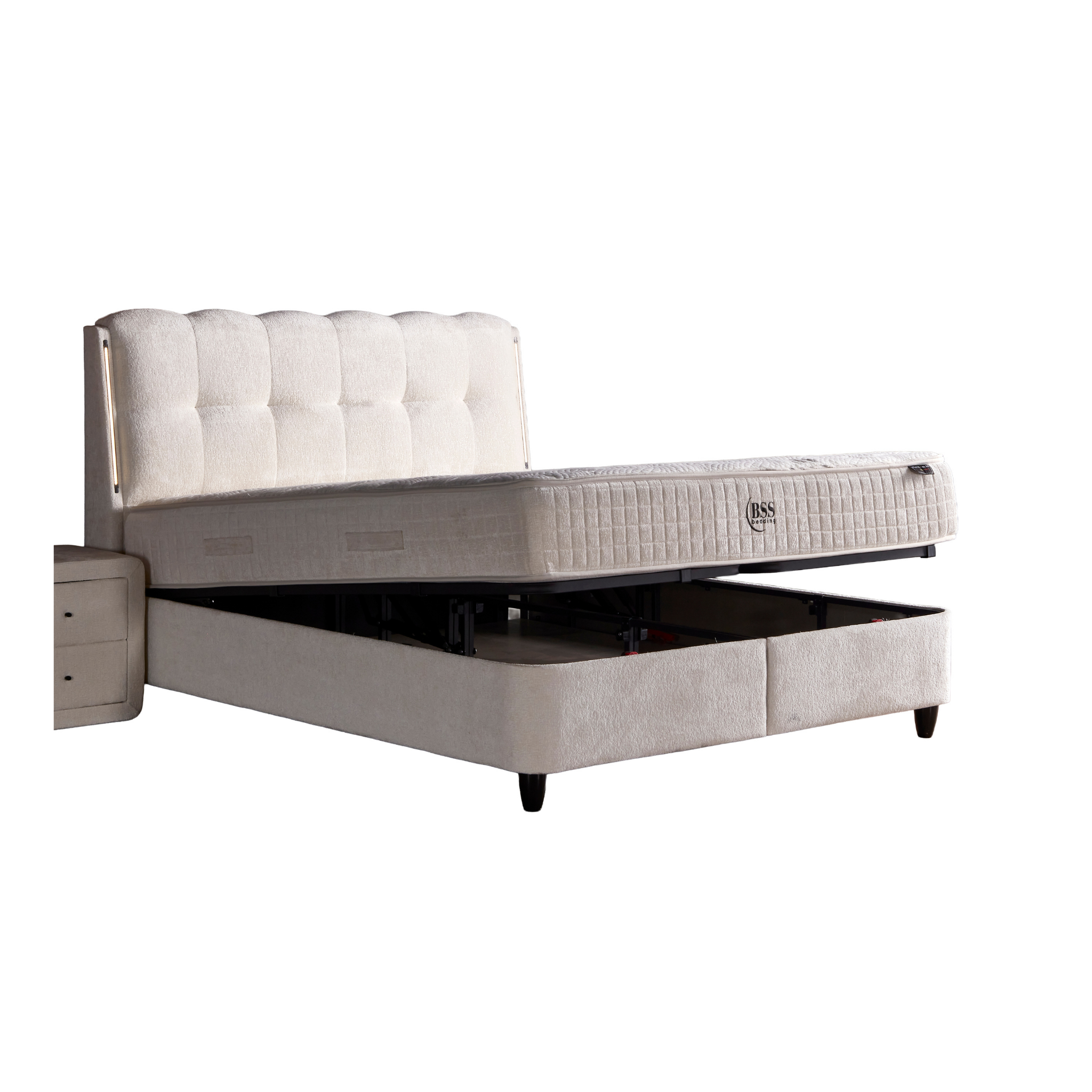 Naturalbett Boxspringbett mit Matratze LED