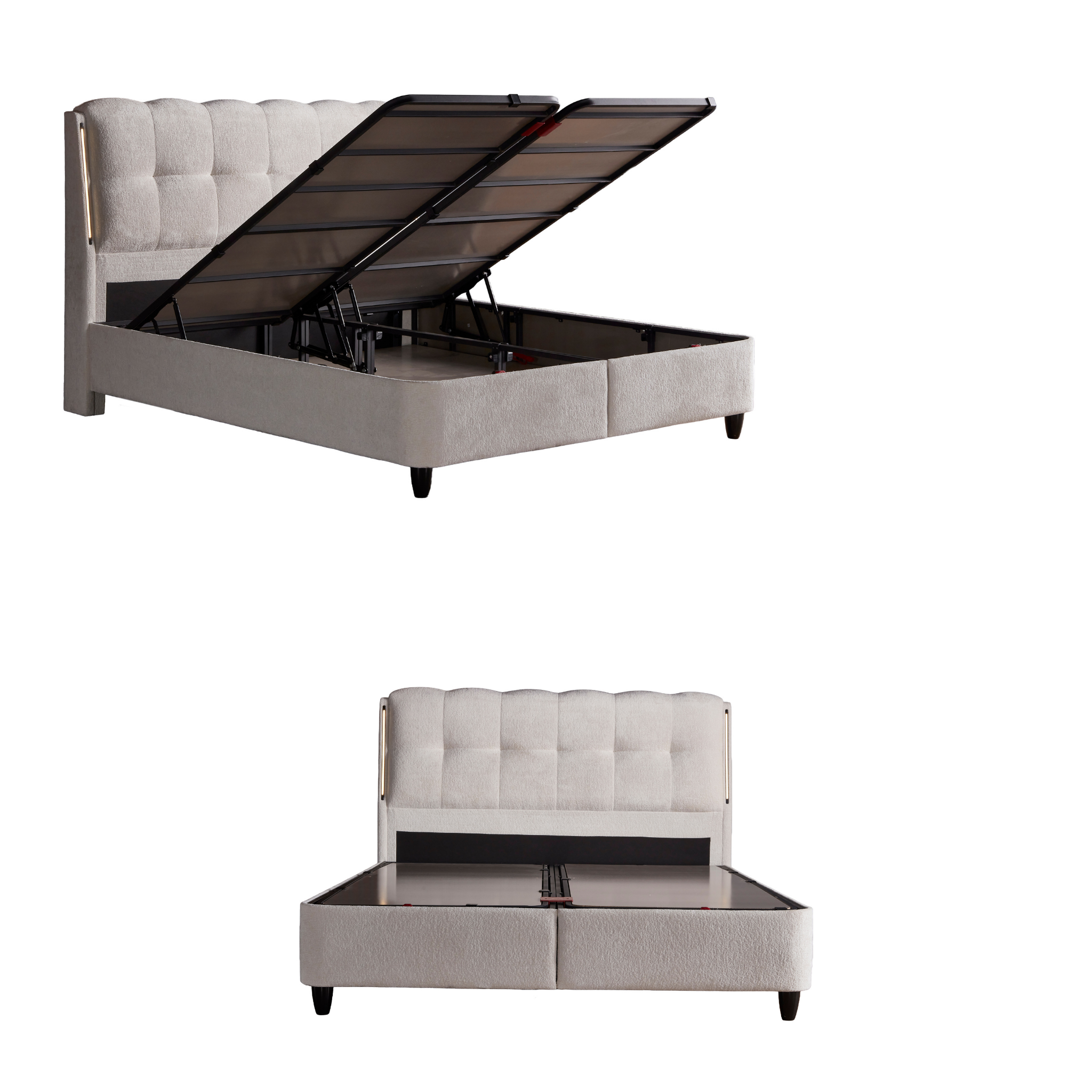 Naturalbett Boxspringbett mit Matratze LED