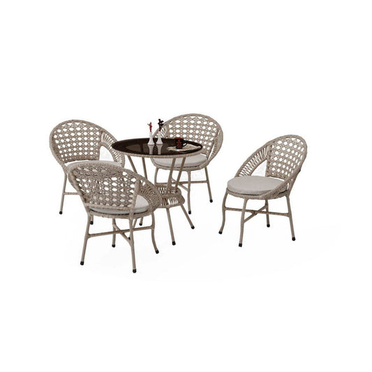 Sitzgruppe Bistro Tisch mit Stühlen Gartenmöbel Set Rattan Wetterfest