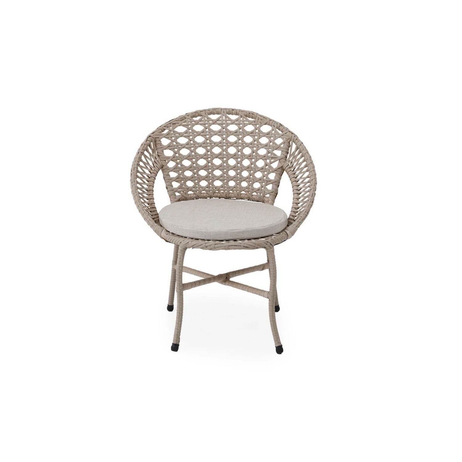 Petra Star Sitzgruppe Bistro Tisch mit Stühlen Gartenmöbel Set Rattan Wetterfest