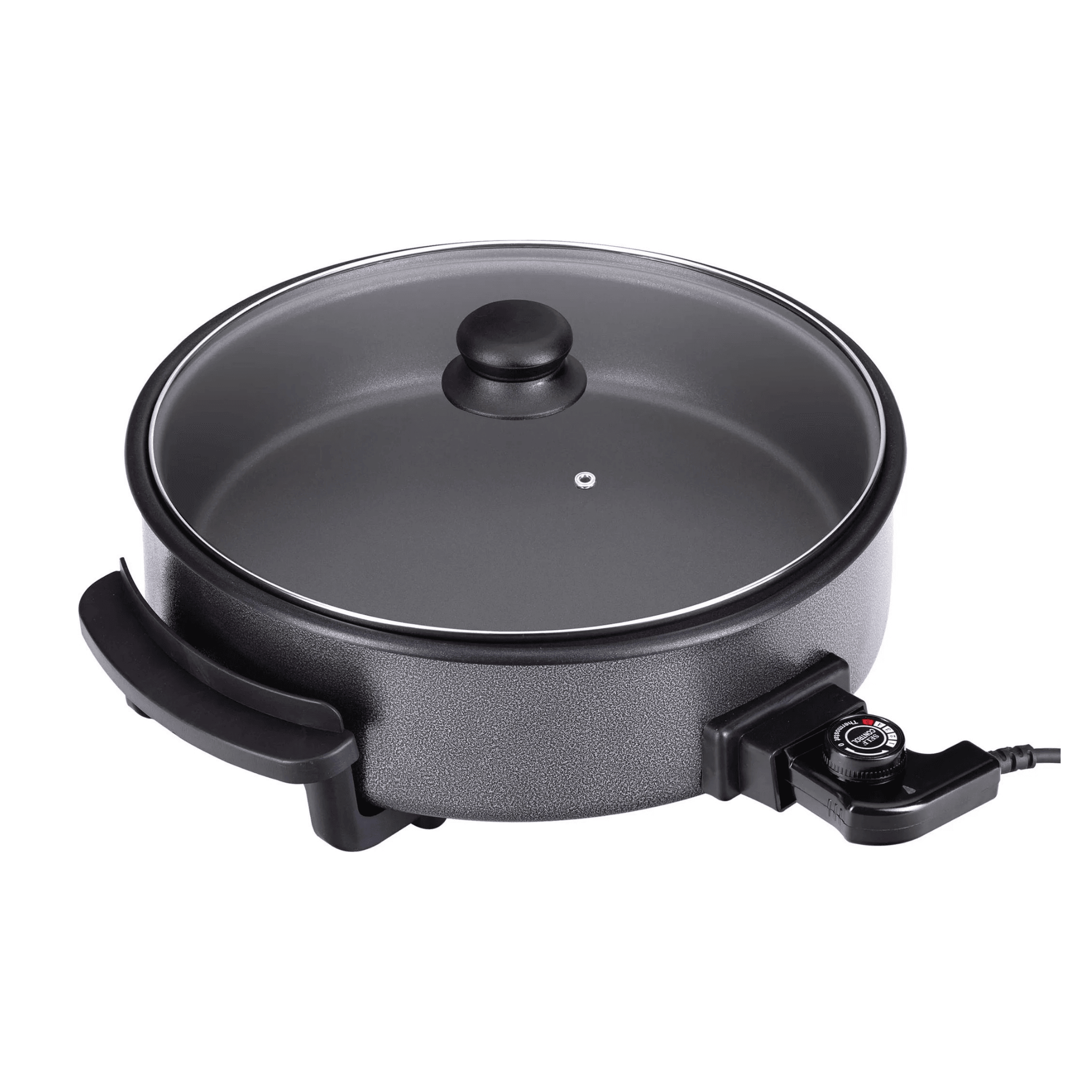 Roland große elektrische Pizza Pfanne 42 cm – Partypfanne mit Thermostat, Antihaft & Glasdeckel