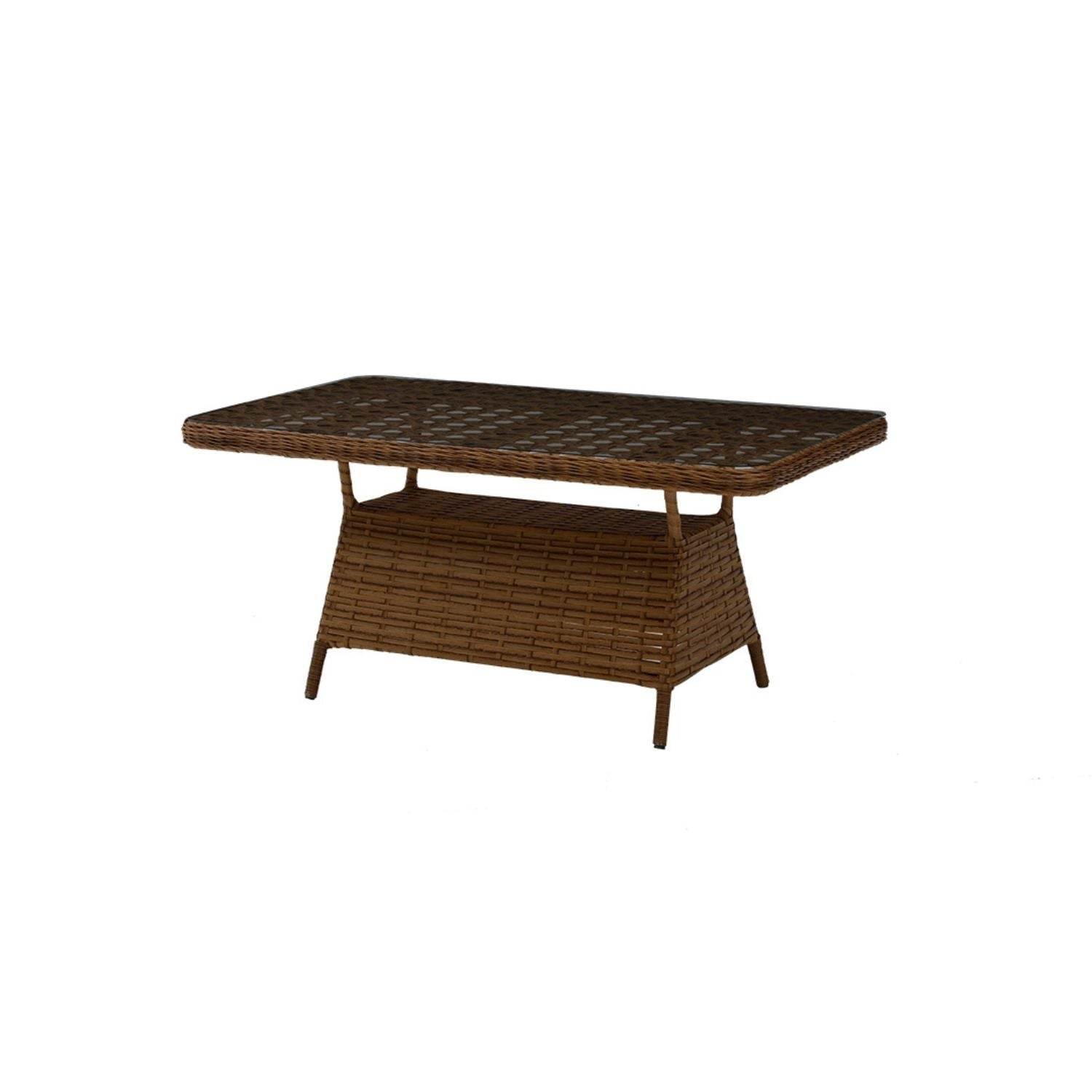 Gartenmöbel Set 7 Personen | Alu-Rattan Lounge mit Sofa, Hocker & Tisch
