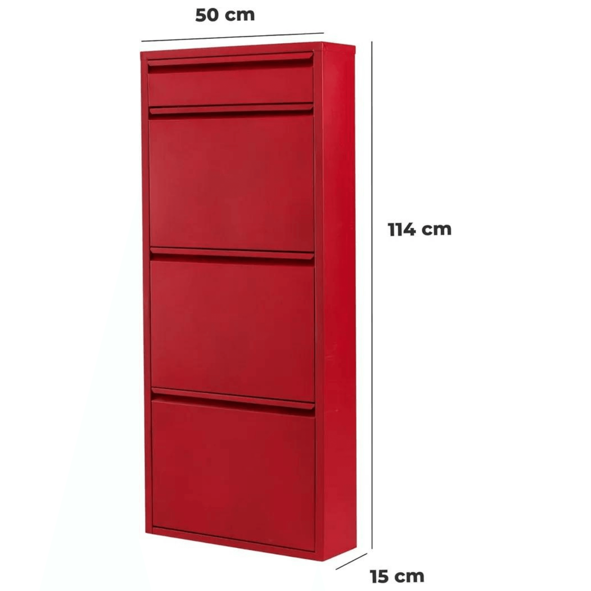 Gowoll Schuhschrank (3+1 Klappen Rot)