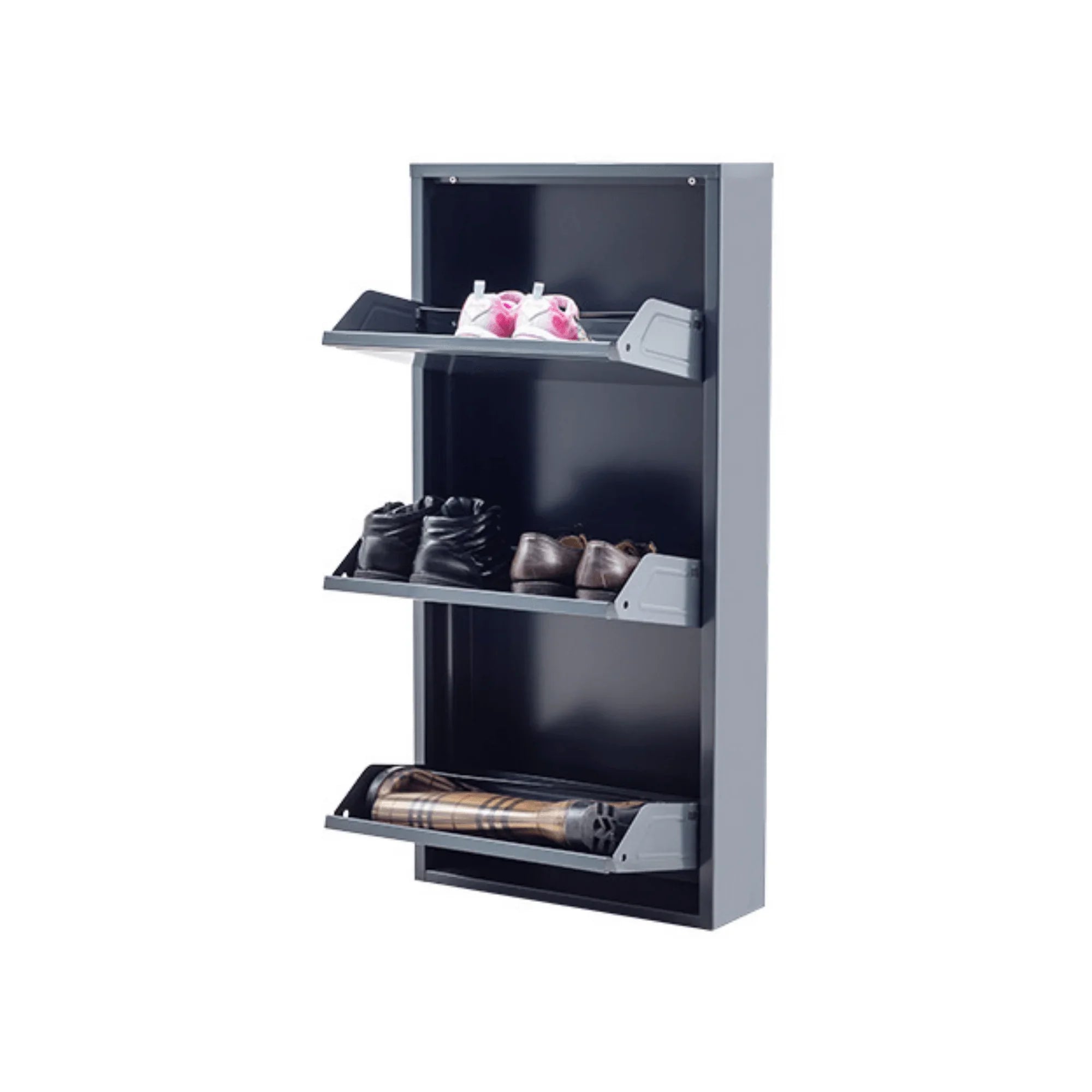 Gowoll Schuhschrank (3 Klappen Anthrazit)