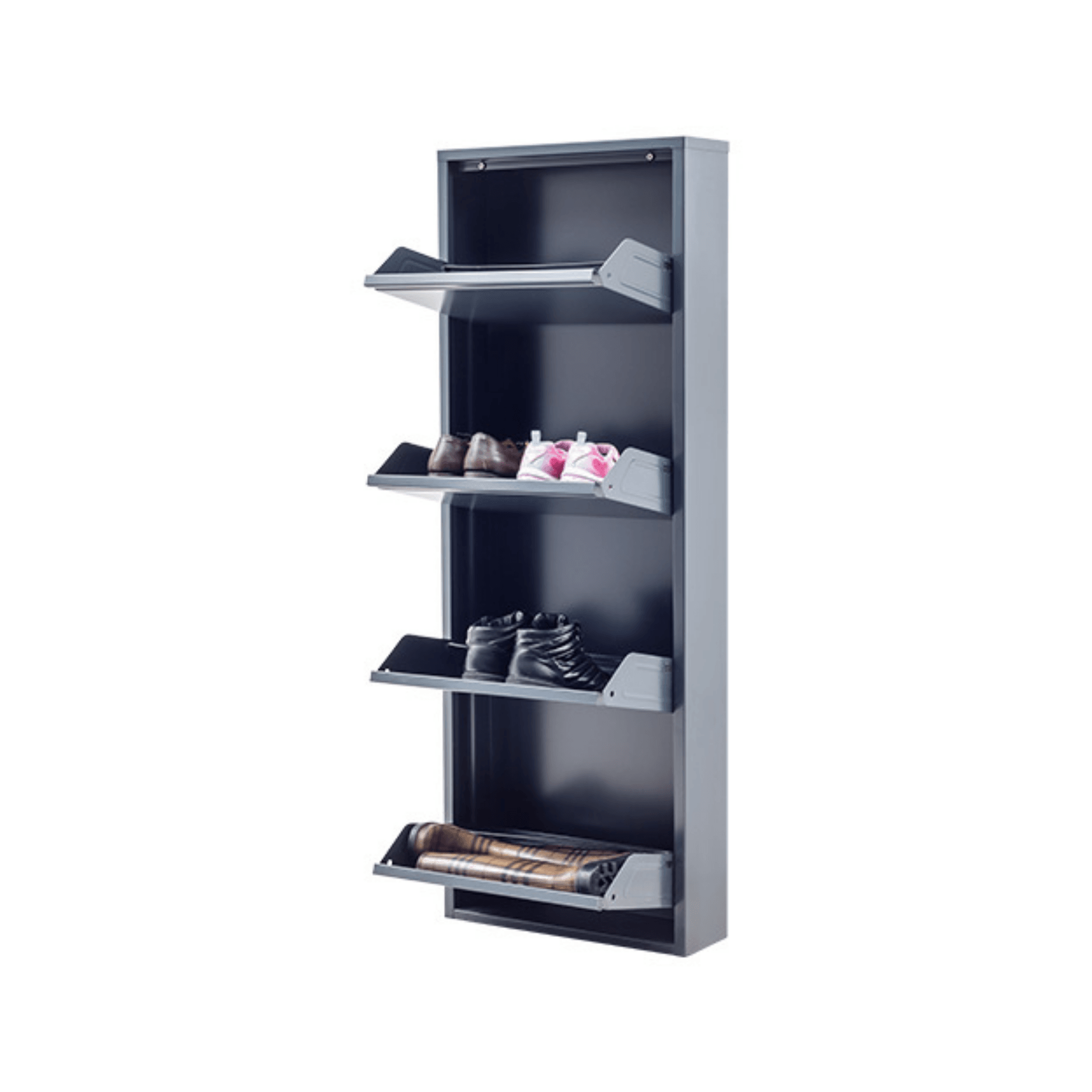 Gowoll Schuhschrank (4 Klappen Anthrazit)