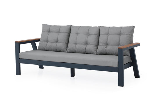 Sitzgruppe Garten 7 Personen Aluminium Set für Balkon und Outdoor