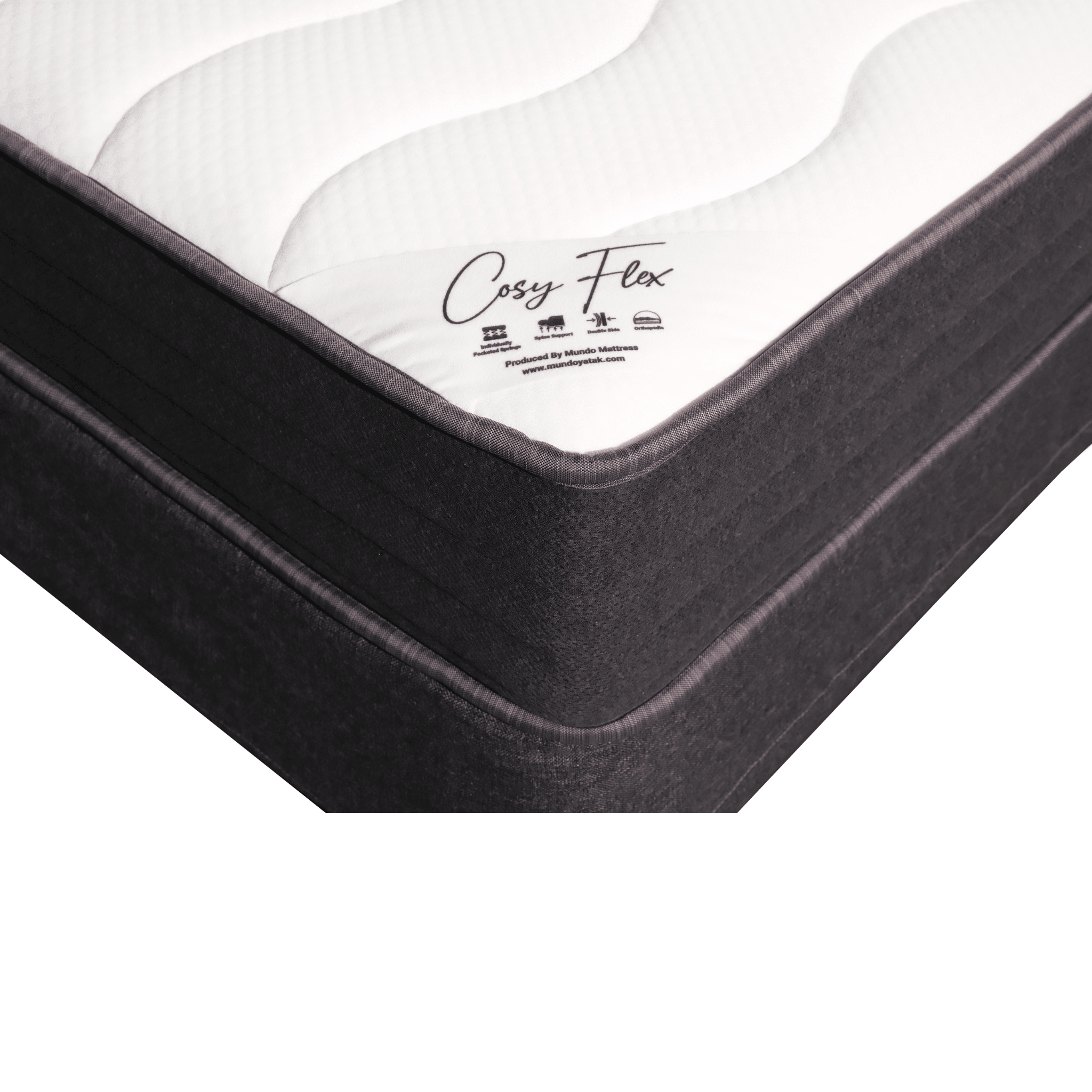 BOXBETT CosyFlex Funktionsbett 90x190 cm – Klappbares Bettgestell mit Kopfteil & Bonellfederkern Matratze, Einfache Montage