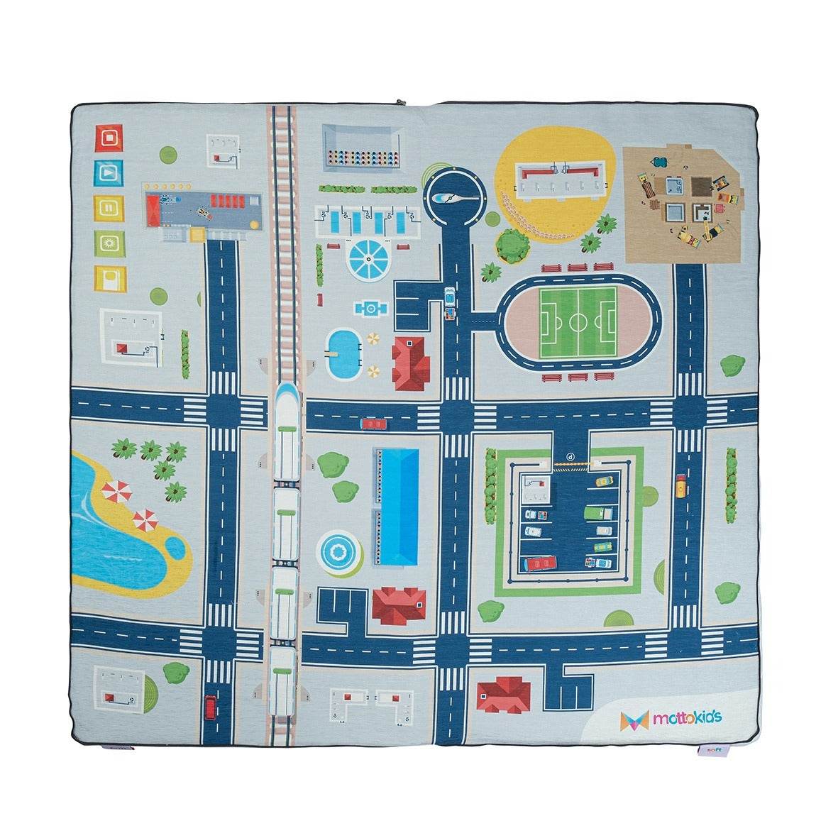 Mottokids 2-in-1 Baby Matratze & Spielmatte | Waschbar & OEKO-TEX® Zertifiziert | Faltbare Krabbelmatte für Jungen, Mädchen & Unisex